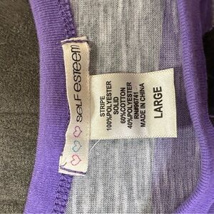 Self Esteem t shirt purple and pinks girls  size large cap sleeve